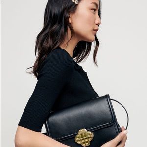 New Maje LEATHER BAG WITH CLOVER CLASP